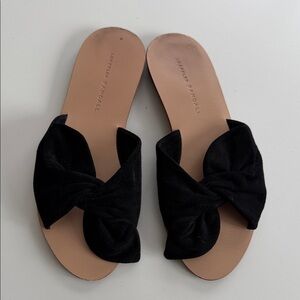 Loeffler Randall Black Bow Slide Sandals